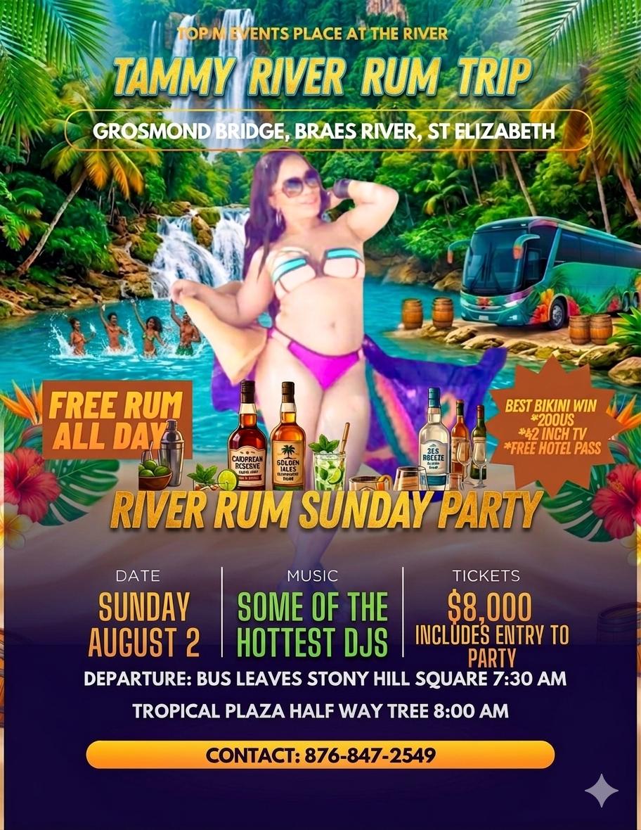 Tammy River Rum Sunday promoter artwork