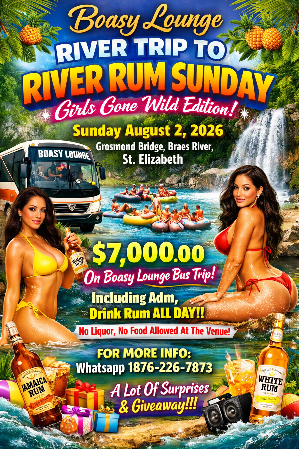 Boasy Lounge River Rum Trip promoter artwork