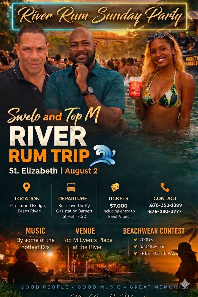 Top M & Swelo River Rum Trip promoter artwork